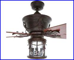 Ceiling Fan Bronze Indoor/Outdoor 3-Speed Dome Seeded Glass Light Kit 5-Blades