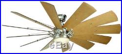 Ceiling Fan Brushed Nickel Large LED 60 In Indoor Light Kit and Remote Control
