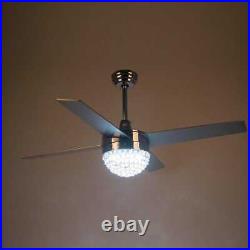 Ceiling Fan Dreyer Indoor Chrome Downrod Mount Crystal Light Kit Remote Control