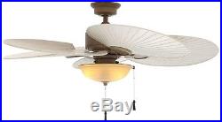 Ceiling Fan Havana 48 In. Cappuccino Outdoor Five Palm Blades Bowl Light Kit