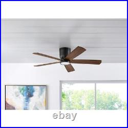 Ceiling Fan Indoor LED Dimmable with Light Kit and Remote Control in Matte Black
