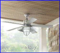 Ceiling Fan LED Indoor/Outdoor Galvanized Light Kit and Remote Control 54 in