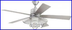 Ceiling Fan LED Indoor/Outdoor Galvanized Light Kit and Remote Control 54 in