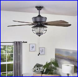 Ceiling Fan LED Indoor Outdoor Light Kit 5 Blade Merrimack II Matte Bronze Home