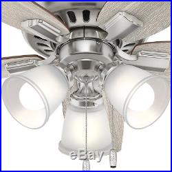 Ceiling Fan LED Light Kit 42 5-Reversible Blades 3-Speed Motor Brushed Nickel