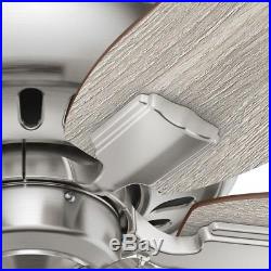 Ceiling Fan LED Light Kit 42 5-Reversible Blades 3-Speed Motor Brushed Nickel