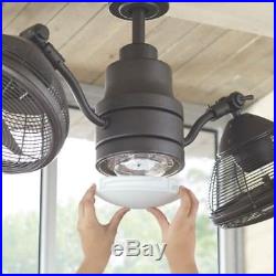 Ceiling Fan LED Light Kit 42 Dual Cage Remote Control Espresso Bronze