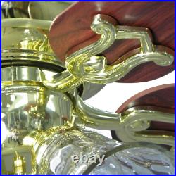 Ceiling Fan LED Light Kit 52 in Indoor Flush Mount Polished Brass Finish 5 Blade