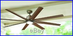 Ceiling Fan LED Light Kit Remote 8 Blade Indoor Outdoor Espresso Bronze 72 Inch