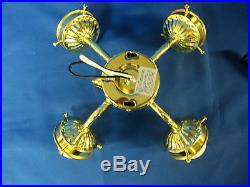 Ceiling Fan Light Kit 4 Four Arm Polished Brass Pull Chain Fixture PB Lighting