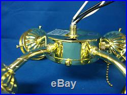Ceiling Fan Light Kit 4 Four Arm Polished Brass Pull Chain Fixture PB Lighting