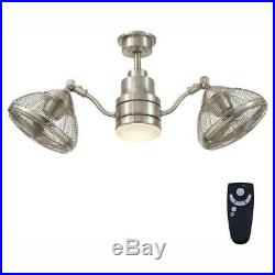 Ceiling Fan Light Kit 42 in. Remote Control Dimmable Brushed Nickel