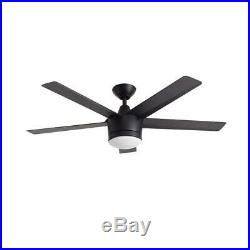 Ceiling Fan Light Kit 52 in. 14-Watt Dimmable LED 3-Speed Remote Control Black