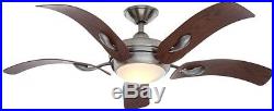 Ceiling Fan Light Kit 52 in 5-Blade 3-Speed Remote Control Nickel (1 Bulb)