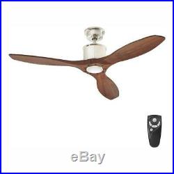 Ceiling Fan Light Kit 52 in. Dimmable LED Remote Reversible Motor Brushed Nickel
