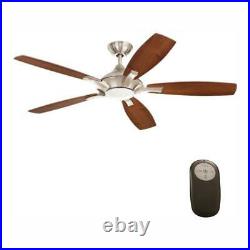 Ceiling Fan Light Kit 52 in. Integrated LED Indoor Brushed Nickel Remote Control