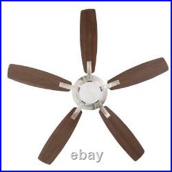 Ceiling Fan Light Kit 52 in. Integrated LED Indoor Brushed Nickel Remote Control