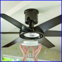 Ceiling Fan Light Kit 52 in. LED Indoor DC Motor Remote Control Glossy Black