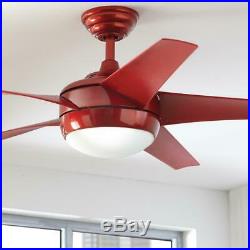 Ceiling Fan Light Kit 52 in. LED Reversible Modern Indoor Red Remote Control
