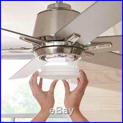 Ceiling Fan Light Kit 54 in. 6-Reversible Blades Remote Control Brushed Nickel