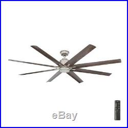 Ceiling Fan Light Kit 72 in. LED 8 Blades 9-Speed Remote Control Included Nickel