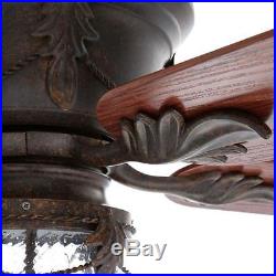 Ceiling Fan Light Kit Flush Mount Indoor Outdoor Downrod Rustic Bronze 52 inch