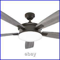 Ceiling Fan Light Kit LED 54 in. Indoor Oil Rubbed Bronze Gray Remote 5-Blades