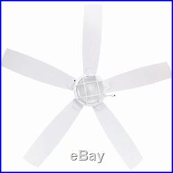 Ceiling Fan Light Kit LED Angled Frosted Glass Motor White 52 Inches Reversible