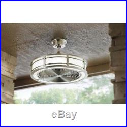 Ceiling Fan Light Kit LED Indoor Outdoor Brushed Remote Control Brette 23 in