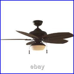 Ceiling Fan Light Kit Opal Glass Palm Beach III LED Quiet Natural Iron 48 in