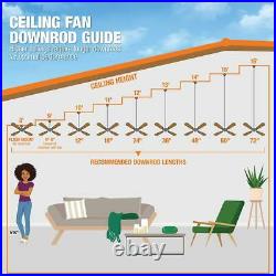 Ceiling Fan Light Kit Remote 54 Color Changing LED Indoor Outdoor Matte Black
