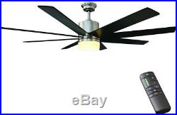 Ceiling Fan Light Kit Remote Control 8-Blades 60 In Span LED Opal Glass Shade
