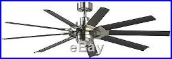 Ceiling Fan & Light Kit Remote Industrial Garage Commercial 72 9 Blade Black