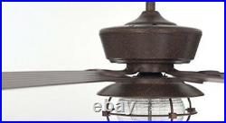 Ceiling Fan Light Kit Remote Patio 52 Antique Bronze Indoor Outdoor 5 Blades
