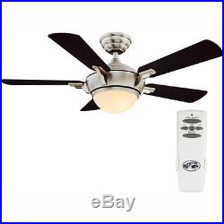 Ceiling Fan Light Kit w Remote Midili LED Sleek Compact Brushed Nickel 44 in