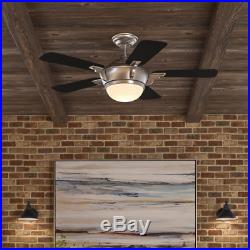 Ceiling Fan Light Kit w Remote Midili LED Sleek Compact Brushed Nickel 44 in