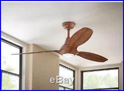 Ceiling Fan Tidal Breeze 56 in. LED Indoor Distressed Koa Wood Light Kit Remote