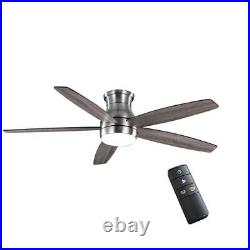 Ceiling Fan White Indoor Integrated LED Brushed Nickel Light Kit Remote Control