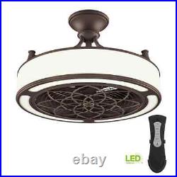 Ceiling Fan Windara LED Indoor Covered Indoor Bronze Light Kit Remote Control