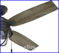 Ceiling Fan With LED Light Kit Natural Iron 52in Indoor Outdoor Rustic Vintage