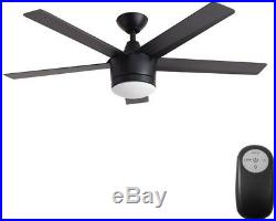 Ceiling Fan With Light And Remote Control Matte Black 52 in. LED Indoor Kit