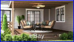 Ceiling Fan With Light Kit 48in Vintage White Havana LED 5 Palm Blades Tropical