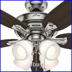 Ceiling Fan With Light Kit 5-Blades Plywood LED Bulb Dimmable Reversible Brown