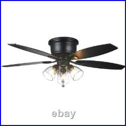 Ceiling Fan With Light Kit 52 inch Matte Black 3 LED Bulbs 5 Reversible Blades