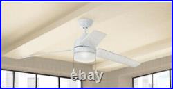 Ceiling Fan With Light Kit 60 in. White Carrington Integrated LED 3 Blades Dome