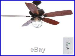 Ceiling Fan With Light Kit Indoor Outdoor Oil Rubbed Bronze 52in 5 Blades Rustic