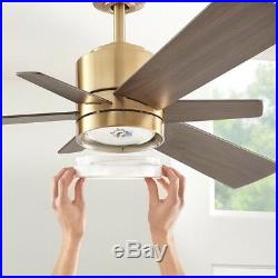 Ceiling Fan With Light Kit LED Indoor Brushed Gold 52in Remote Control Modern