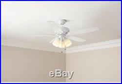 Ceiling Fan With Light Kit LED Matte White Smart WINK Remote Control 5 Blades