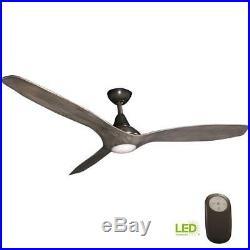 Ceiling Fan With Light Kit Vintage Pewter 3 Blades Remote Control Smart LED 56in