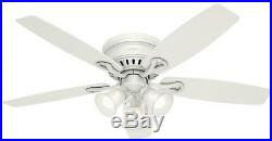 Ceiling Fan With Light Kit White 52 Flush Mount Low Profile LED Indoor